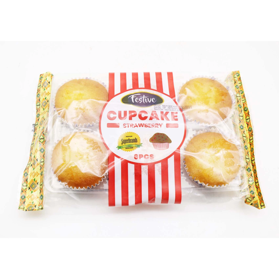 FESTIVE CUPCAKE 6PC STRAWBERRY 250G